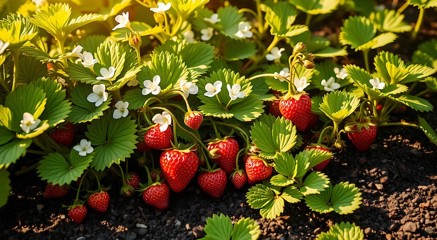 уход за клубникой в июне