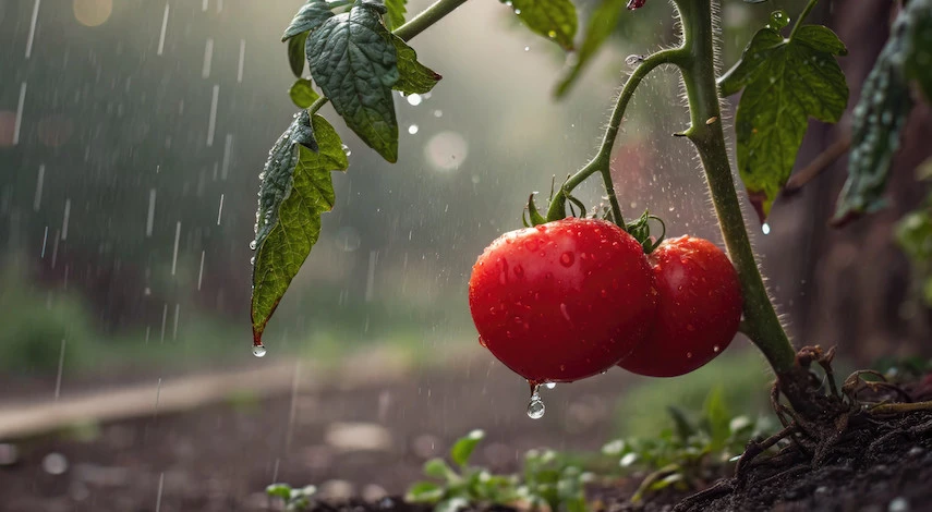 полив томатов в жару