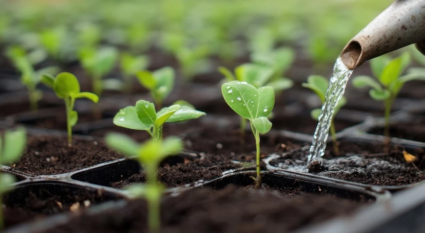 как поливать рассаду в январе